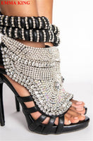 Rhinestone Women Sandals Diamond Luxury Designers High Heels shoes