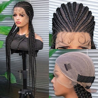 Braided Wigs Cornrow Box Braids Wig With Baby Hair Full Lace Wigs Synthetic Lace Front Wig Braid African