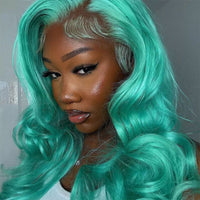 Green 13x6 Transparent Lace Front Wig Body Wave Wigs 613 Colored 13x4 Lace Front Blonde Human Hair Pre Plucked Wigs SALE