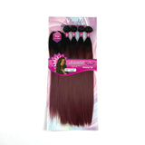 Yaki Straight Heat Resistant Fiber Natural Color Soft Synthetic Packet Hair With Free Machine Closure Yaki 4pcs