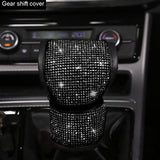 Black Diamond Crystal Car Gear Shift Cover Glitter Rhinestone Auto Shifter Hand Brake Cover Bling Car Interior Accessories - Divine Diva Beauty