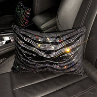 Bling Seat Cushion Set Glitter Crystal Diamond Silvery Seat Cover Universal Auto Interior Accessories Front Seats Covers - Divine Diva Beauty