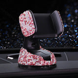 Crystal Rhinestones 360 Degree Car Phone Holder for Car Dashboard Auto Windows and Air Vent Universal Car Mobile Phone Holder - Divine Diva Beauty