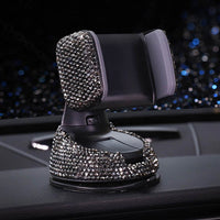 Crystal Rhinestones 360 Degree Car Phone Holder for Car Dashboard Auto Windows and Air Vent Universal Car Mobile Phone Holder - Divine Diva Beauty