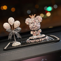 Cute Cartoon Gloomy Bear Diamond Car Ornament Solid Air Freshener Auto Dashboard Interior Decoration Crystal Car air freshener - Divine Diva Beauty