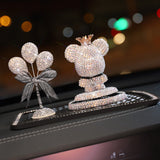 Cute Cartoon Gloomy Bear Diamond Car Ornament Solid Air Freshener Auto Dashboard Interior Decoration Crystal Car air freshener - Divine Diva Beauty