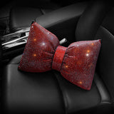 Diamond Crystal Bowknot Car Neck Pillow Rhinestone Auto Headrest Seat Support Waist Pillows Bling Car Accessories for Women - Divine Diva Beauty