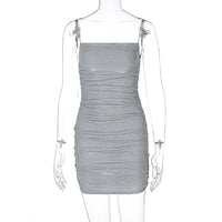 Strap Mini Dress Runched Bodycon dress