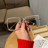 square sunglasses metal frame oversize glasses