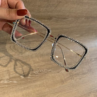 square sunglasses metal frame oversize glasses