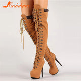 Cross Tied Party Over The Knee Boots Sexy High Heels Thigh High Boots 11+