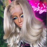 Ash Blonde Human Hair Wigs 613 Hd Transparent Lace Front Human Hair Wig Body Wave Lace Front Wig Bleached Knots 613