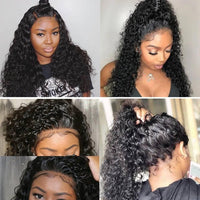 13x4 Kinky Curly Lace Front Human Hair Wigs Brazilian Transparent Lace Frontal Wig 150%-250% Density - Divine Diva Beauty