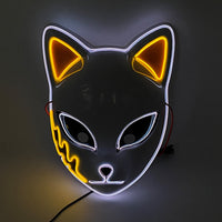 Cosplay Halloween Party Mask Luminous Light up Led Mask EL Wire Neon Glowing Anime Mask Masque Masquerade Masks Horror Mask