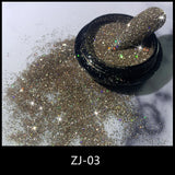 Holographic Diamond Crystal Reflective Nail Powder Dust Nails Glitter Pigment Gel Polish For Nail Art