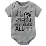 Infants Newborn Baby Boy Girl Short Sleeve Letter Printed Cute onsie bby