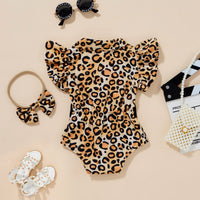 Toddler Newborn Baby Girls Leopard Jumper outfit bby