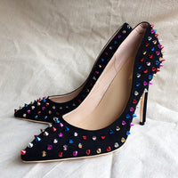 Rivets Spikes Women Sexy Pointed Toe red Stiletto Pumps 11+ - Divine Diva Beauty