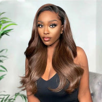 Body Wave Dark Brown 13x4 Lace Front Wig 180% Density Peruvian Human Hair Wig Brown 360 Lace Front Human Hair Wigs - Divine Diva Beauty