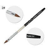 Sable Acrylic Brush UV Gel Carving Pen Brush Liquid Powder DIY Nail Drawing Flat Round Red Wood Nail Art Brush