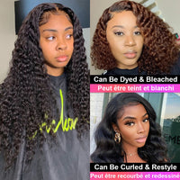 Transparent Deep Wave Frontal Wig 13X4 Deep Curly Lace Front Human Hair Wigs Cranberry 4X4 Deep Wave Closure Wig Pre Plucked