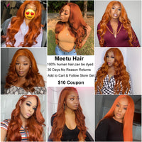 Ginger Bundles With Closure Body Wave Bundles With Lace Closure Brazilian Remy Blonde Orange Colored  Hair Weave