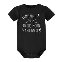 My Auntie loves  Me To The Moon and Back onesie outfit