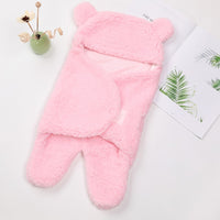 Baby Sleeping Bag Ultra-Soft Fluffy Fleece Newborn Receiving Blanket swaddler bby