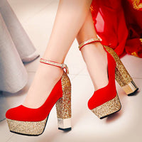 Bling Upper Pumps Shoes Women High Heels