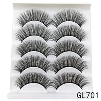 5 Pairs Faux Mink Eyelashes Fluffy Wispy Long Dramatic False Lashes Thick Volume Fake Eyelashes Natural Soft Extension Eyelash - Divine Diva Beauty