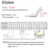 Silver Sexy Rivet PVC Transparent Women Pumps Fashion Pointed Toe Shoes