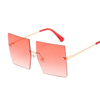Vintage Square Sunglasses Women Luxury Oversized Rimless Sun Glasses