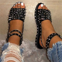 New Rivet Sandals Women Rome Style Open Toe Buckle shoes