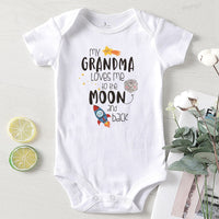 My Grandma Loves Me Cotton Letter Print Toddler onesie bby