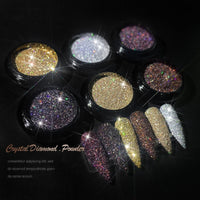 Holographic Diamond Crystal Reflective Nail Powder Dust Nails Glitter Pigment Gel Polish For Nail Art