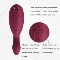 female vibrator 2 IN 1clitoris sucker Silicone dildo silent g spot clitoris powerful vibrators sex toys