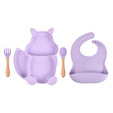 4/6/8 PCS Baby Soft Silicone feeder bowls spoon cup utensils bby