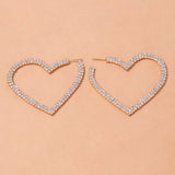 Aesthetic Letter Earrings Designer Luxury Jewelry Rhinestone Designer Piercing Heart Earrings