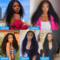 30 Inch Deep Wave Frontal Wig Wet And Wavy Deep Curly Lace Front Human Hair Wigs 4x4 Deep Wave Closure Wig HD Lace Frontal Wig - Divine Diva Beauty