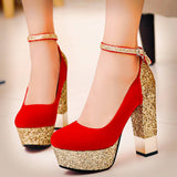 Bling Upper Pumps Shoes Women High Heels