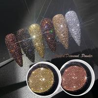 1g/bottle of Diamond Powder Ins Nail 6-color Glitter