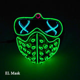 Cosplay Halloween Party Mask Luminous Light up Led Mask EL Wire Neon Glowing Anime Mask Masque Masquerade Masks Horror Mask