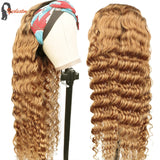 1B 27 Deep Wave Headband Wigs Ombre Highlight Headband Wig Human Hair Curly Human Hair Wig  24 26 Inch