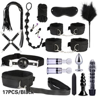 BDSM Kit Handcuffs Sex Toys for Adult G-spot Vibrators Adult Game SM Bondage kit