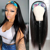 Head band Wigs Malaysian Kinky Straight Body Wave Human Hair Wigs With Headband Remy Scarf Headband Wig Human Hair