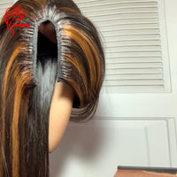 Highlight Silk Straight U Part Human Hair Wigs 1x3 U Shape Opening Brazilian Remy Human Hair Wigs Highlight
