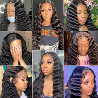 Transparent Loose Deep Wave Frontal Wig 13x6 Lace Front Human Hair Wigs  Pre Plucked Brazilian Curly Human Hair Wig - Divine Diva Beauty