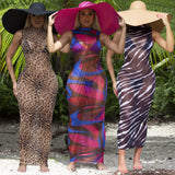 See Through Print Maxi Long Dress - Divine Diva Beauty