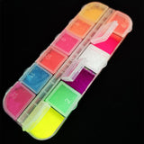 12 Colors Eyeshadow Palette  Matte Neon Fluorescent Pigment Metallic Makeup Palette Glitter Eyeshadow Palette Art Powder