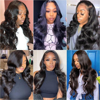 13x6 Lace Front Human Hair Wigs Body Wave Lace Frontal Wigs 30 Inch Transparent Loose Water Wave Wigs PrePluck 250% - Divine Diva Beauty